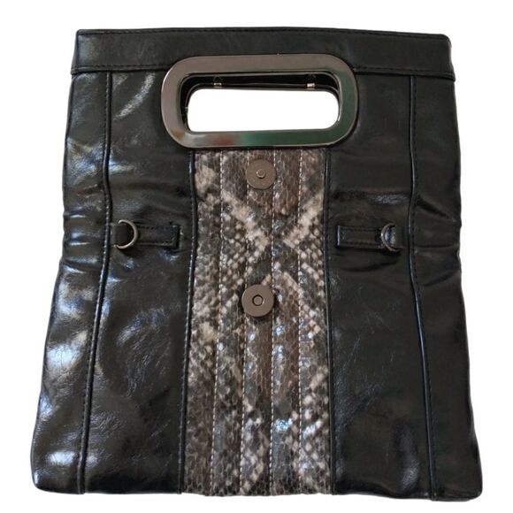 Y2K Cache Clutch Bag Purse Envelope Animal Print Handbag Vegan Leather Vtg 90s. - Picture 13 of 16